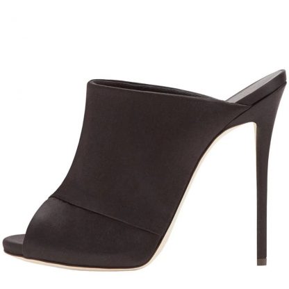 The Ferago Satin Peep Toe Mules - Image 2