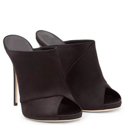 The Ferago Satin Peep Toe Mules