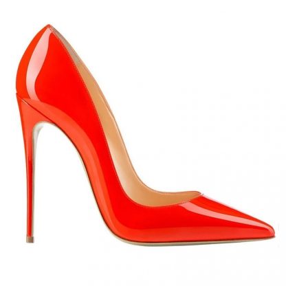 The Ferago Kanika Patent Orange Leather Pumps 1