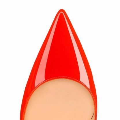 The Ferago Kanika Patent Orange Leather Pumps 3