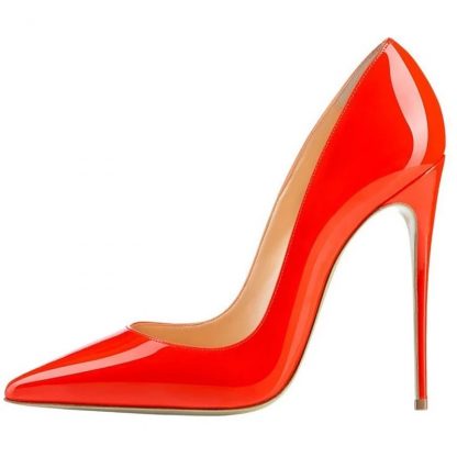 The Ferago Kanika Patent Orange Leather Pumps 4