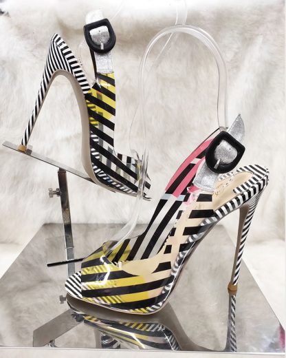 The Ferago Multicolor PVC Heels 3