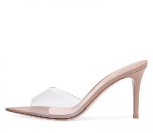 The Ferago Open Toe PVC Transparent Mules 1