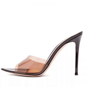 The Ferago Open Toe PVC Transparent Mules 6