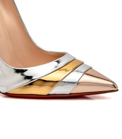 The Ferago Silver Gold Glitter Pumps 2