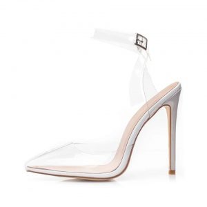 The Ferago Vert Transparent PVC Heels 1